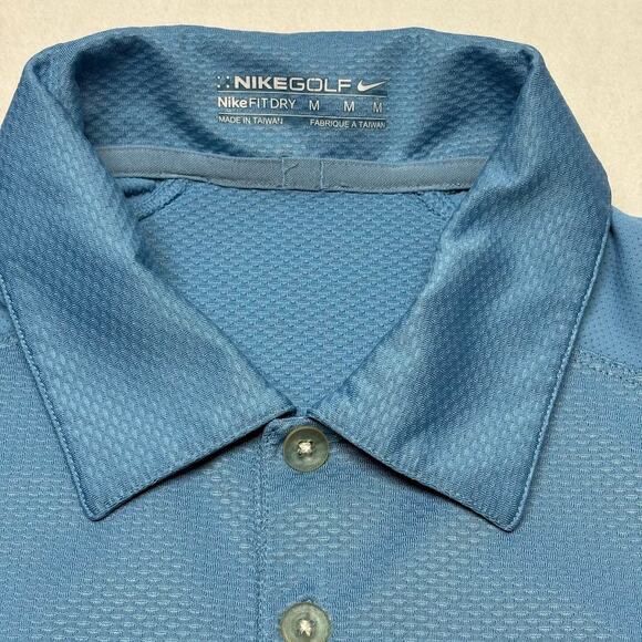 Nike Golf Nike Fit Dry Performance Polo (2) Size M  Embroidered Logo Orange Blue - Picture 6 of 14